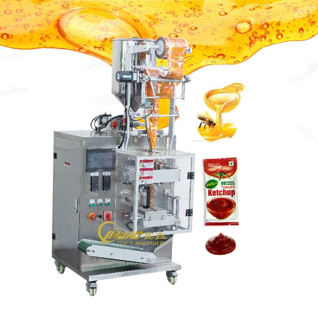 Top Y Automatic Pouch Packing Machine for Liquid/Oil/Honey 5ml/50ml/200ml/100ml Sizes Plastic/Paper Bags Film Foil Motor Core